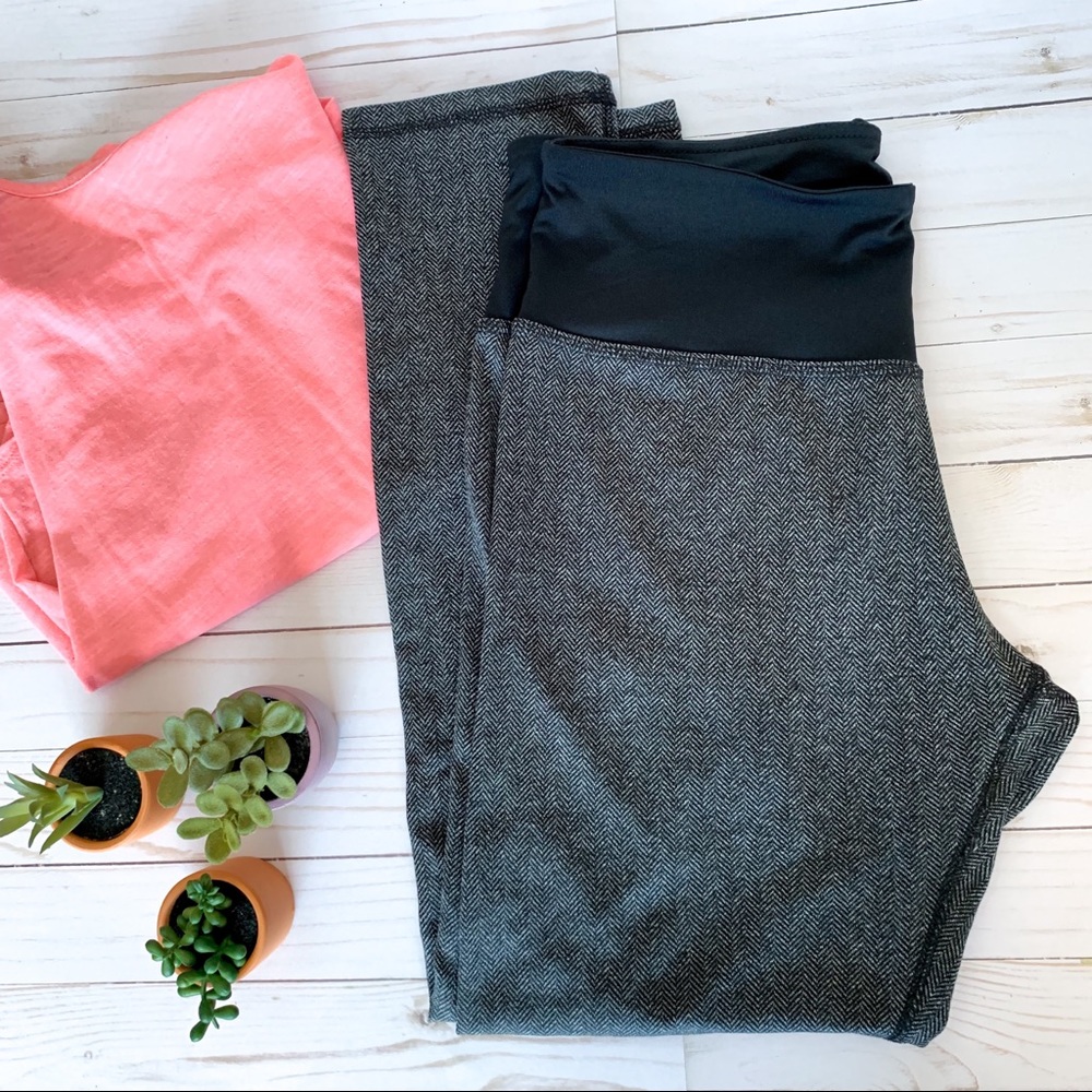 Reebok high waist herringbone print leggings